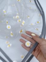 مینی اسکارف توری طرح گل مدل دلوین کد190 - تصویر 4