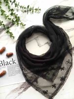 مینی اسکارف توری طرح پاپیون کد 333 - تصویر 2
