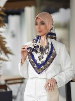 روسری مجلسی ابریشم کد 340 - تصویر 2